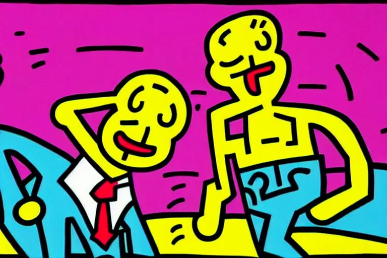 Image similar to better call saul art by keith haring