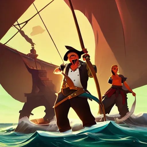 Image similar to painting jack the pirate on sea of thieves game avatar hero smooth face median photoshop filter cutout vector behance hd by jesper ejsing, by rhads, makoto shinkai and lois van baarle, ilya kuvshinov, rossdraws, illustration, art by ilya kuvshinov and gustav klimt