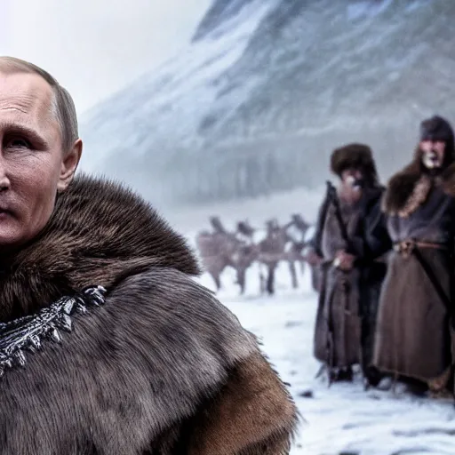 Image similar to Putin In the Vikings 4K quality super realistic