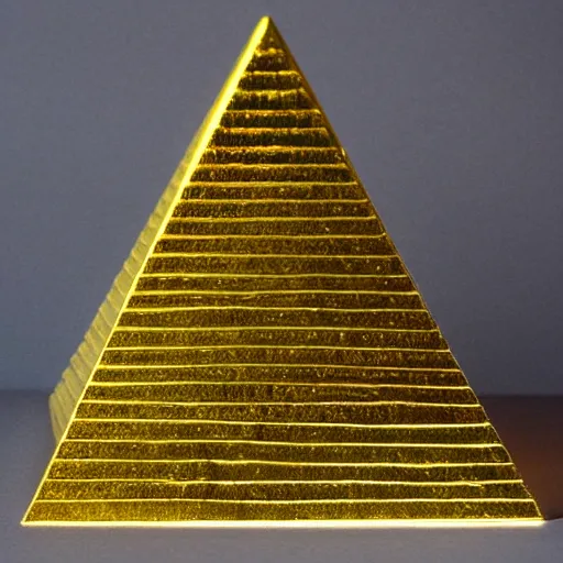 Image similar to 'a golden iluminati pyramid'