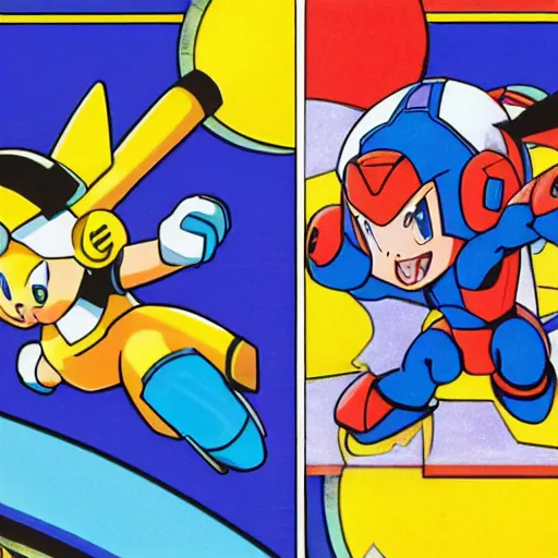 Prompt: megaman as pikachu, SNES gameplay h-1024 w-1024