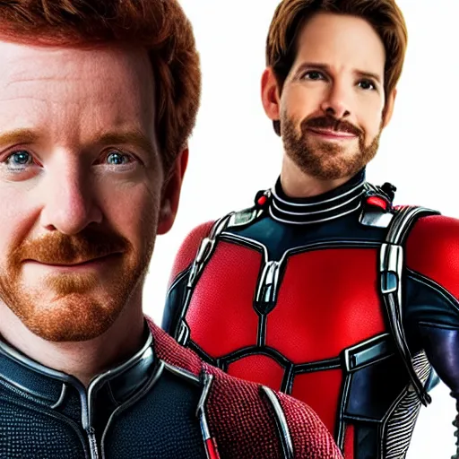 Image similar to if Chris Rankin was Ant Man, cinematic, epic, cool, photo realistic, 4k, high detail