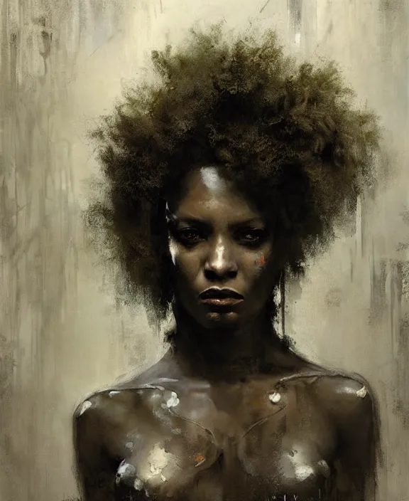 Prompt: afro medusa by jeremy mann