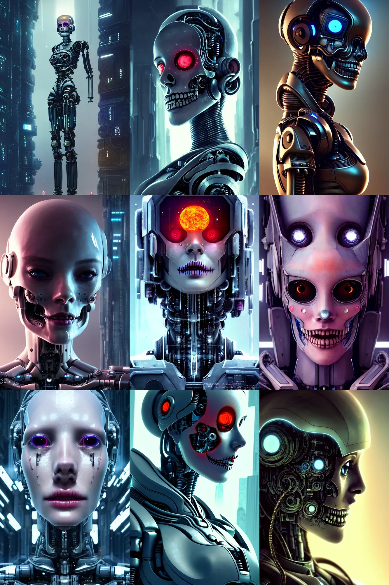 Prompt: beautiful crying! female mechanical android!, half portrait, intricate detailed environment, photorealistic!, octane render, concept art, cinematic, interstellar, ultra detailed, sharp, el dia los muertos!, cyberpunk, bladerunner, 8 k, by angus mckie, moebius, maciej kuciara, stanley lau, artgerm, greg rutkowski