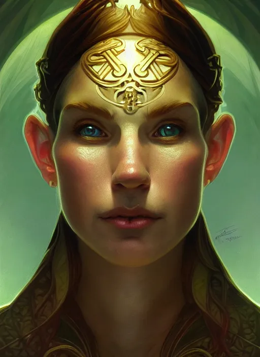 Image similar to symmetry portrait of leprechaun, intricate, elegant, highly detailed, digital painting, artstation, concept art, smooth, sharp focus, illustration, art by artgerm and greg rutkowski and alphonse mucha, 8 k