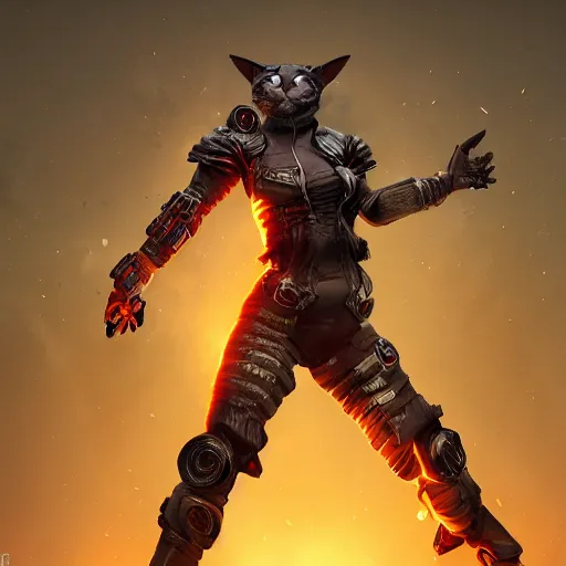 Prompt: a portrait of a warrior cat in a combat stance, cyberpunk, nfts, 3 d rendering, digital, unreal engine, illustration, 8 k resolution, artstation, cinema 4 d, behance hd