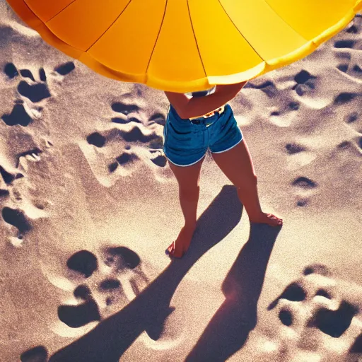 Image similar to a beautiful photo of an astronaut on the beach under a beach umbrella, summer sun, 1 9 7 0, soft light, morning light, photorealistic, realistic, octane, 8 k, cinematic shot