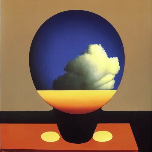Image similar to Reality collapsing, surrealist art, by René Magritte