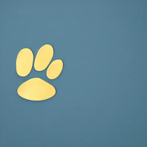 Prompt: Logo of a cat paw holding a golden coin. Minimalist logo, pastel colors. Vivid, 8K, Epic, Masterpiece