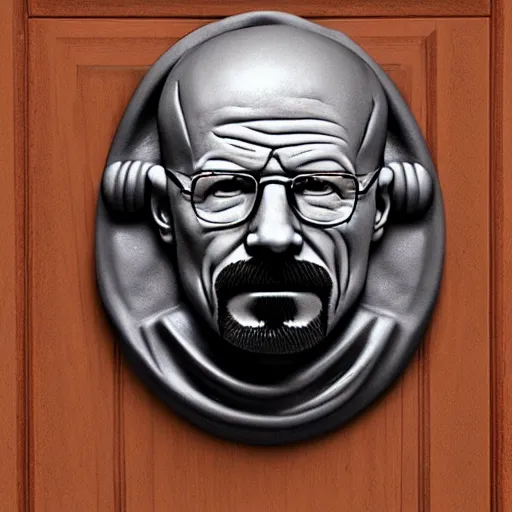 Image similar to walter white door knocker, product photo