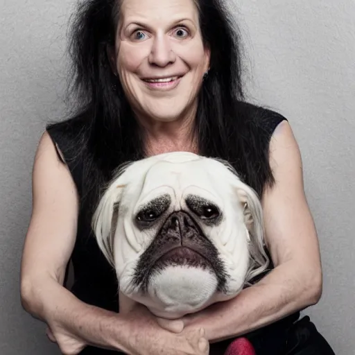 Image similar to worlds ugliest women with her ugly dog, studio photography