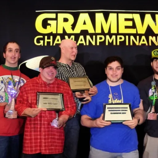 Image similar to winning the video game tournament grand championship