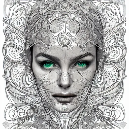 Image similar to the anatomy of a head of polished chrome that resemble a beautiful woman, an ultrafine detailed illustration by james jean, intricate linework, bright colors, final fantasy, behance contest winner, vanitas, angular, altermodern, unreal engine 5 highly rendered, global illumination, radiant light, detailed and intricate environment