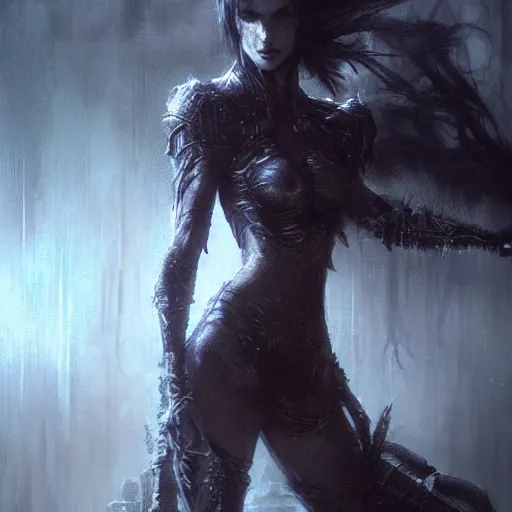 Image similar to underworld, darkwave, darksynth, concept art, sharp, digital matte painting, art by luis royo, greg rutkowski, wlop, dramatic lighting, trending on artstation