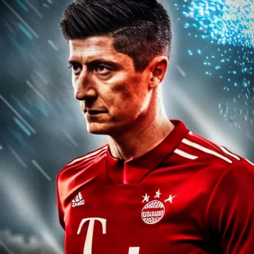 Prompt: Robert Lewandowski in the style marvel superhero 4k, detailed, cinematic, epic, full body