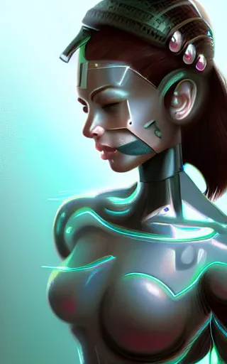 Image similar to cyborg girl, digital painting, elegant, beautiful, highly detailed, artstation, concept art