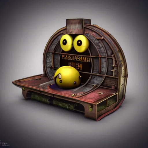 Prompt: steampunk pacman, realistic octane render, high detail