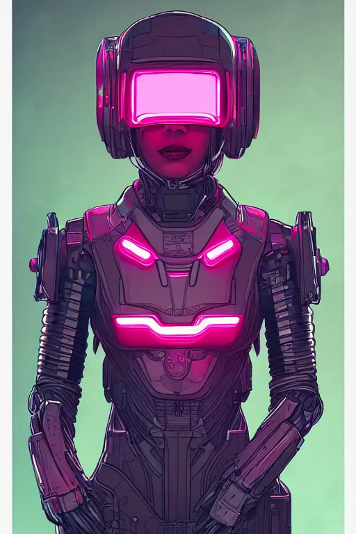 Image similar to portrait of a girl with a biomechanic armor and neon light by Laurie Greasley, digital painting, highly detailed, trending on artstation