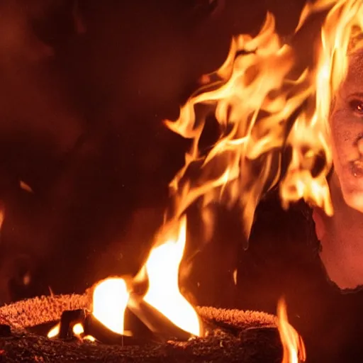 Image similar to scarlet johannsen burning alive.