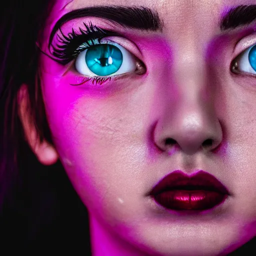 Image similar to prompt, modelsociety, radiant skin, huge anime eyes, rtx on, perfect face, intricate, sony a 7 r iv, symmetric balance, polarizing filter, photolab, lightroom, 4 k, dolby vision, photography award