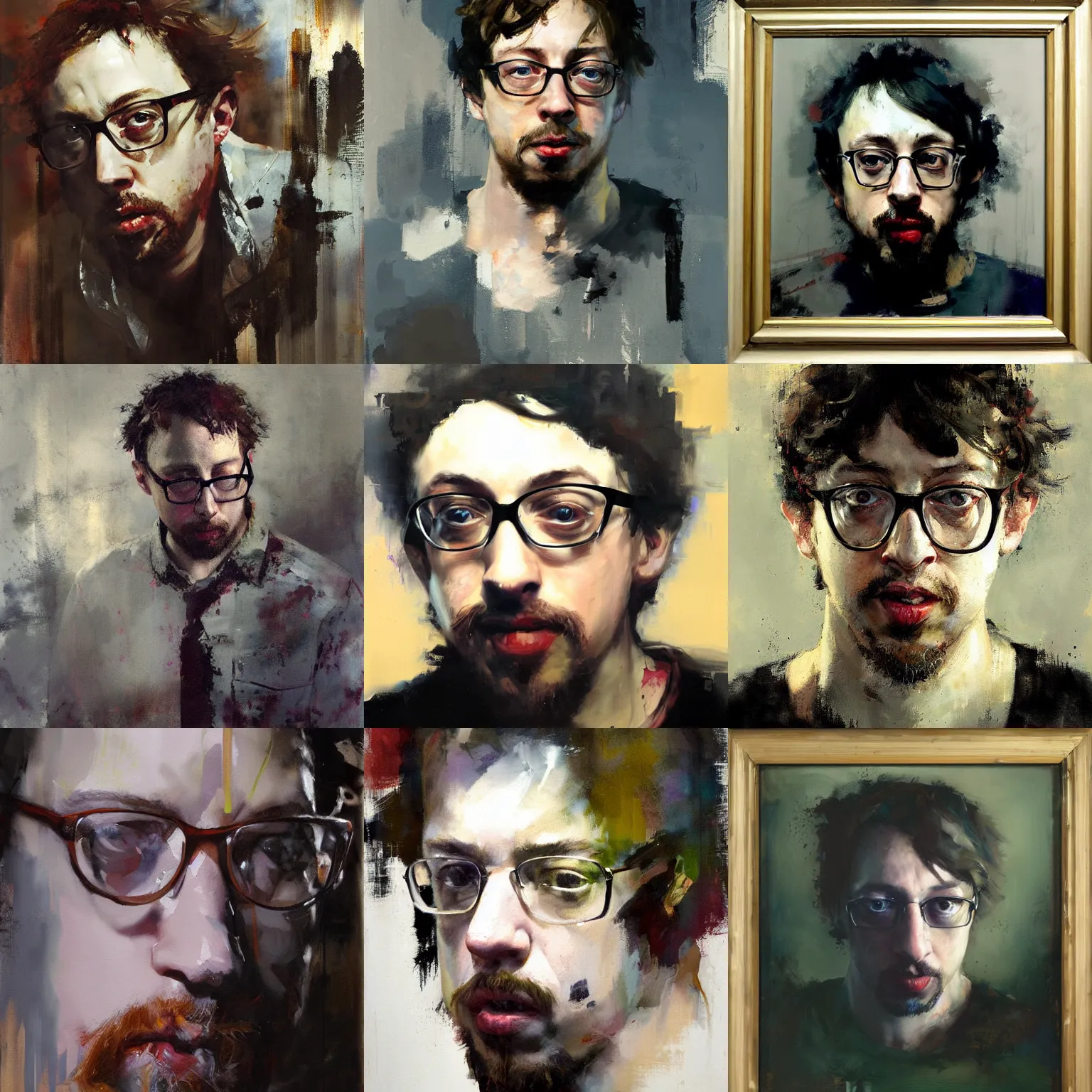 Prompt: A painting of Sam Hyde, by Jeremy Mann