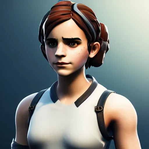 Image similar to textured film grain freckled face emma watson as a fortnite character cgsociety octane render unreal engine redshift render trending on artstation trending on artstation render blender behance cg superhero