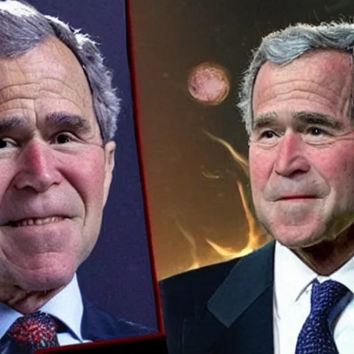 Image similar to george bush magician wearing tinfoil hat