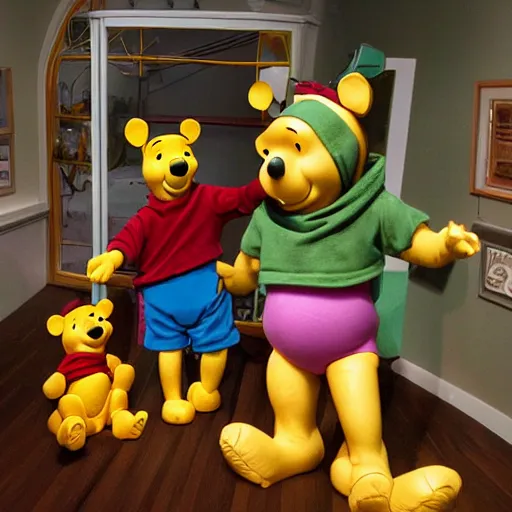 Prompt: Winnie the Pooh animatronic