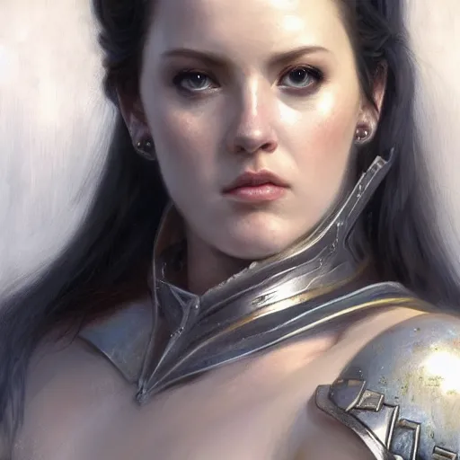 Image similar to angelawhite as a realistic fantasy knight, closeup portrait art by donato giancola and greg rutkowski, digital art, trending on artstation, symmetry!!