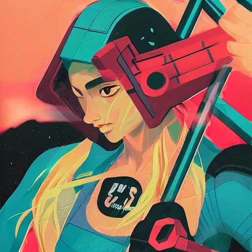 Prompt: Supreme x Samus Profile Picture by Sachin Teng, asymmetrical, Organic Painting , Matte Painting, geometric shapes, hard edges, graffiti, street art,:2 by Sachin Teng:4