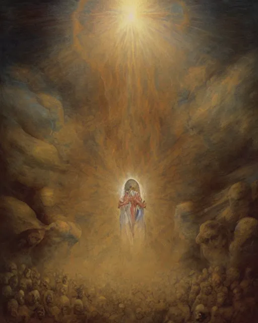 Image similar to etheric transfiguration, beautiful oil painting by Agostino Arrivabene and Francisco Goya,