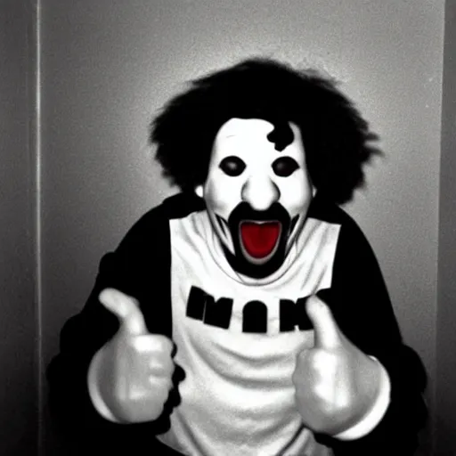 Image similar to creppy 2 0 0 3 photo of ronald mcdonald screaming in a dark room