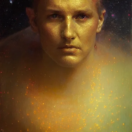 Prompt: hyperrealist portrait of an enormous glowing head made of stars by jeremy mann and alphonse mucha and alan lee, fantasy art, photo realistic, dynamic lighting, artstation, poster, volumetric lighting, very detailed faces, award winning