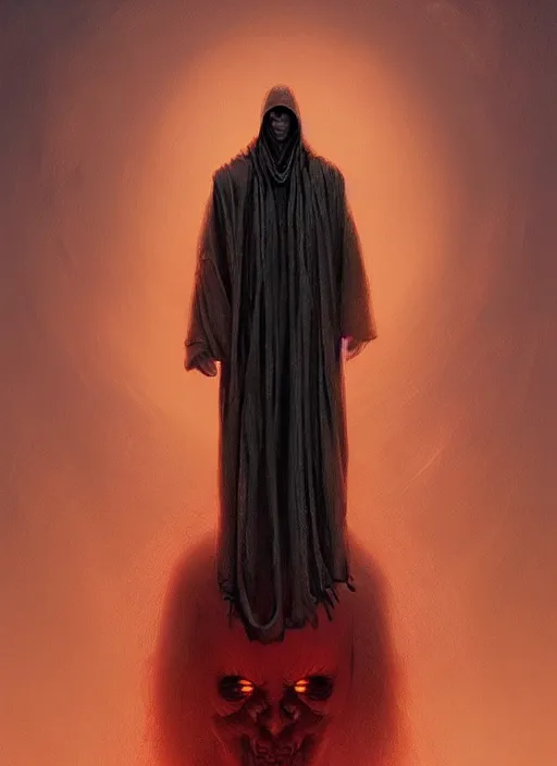 Image similar to concept art of a character with a black robe, glowing eye, digital art, trending on artstation, wayne barlowe and zdzislaw beksinski