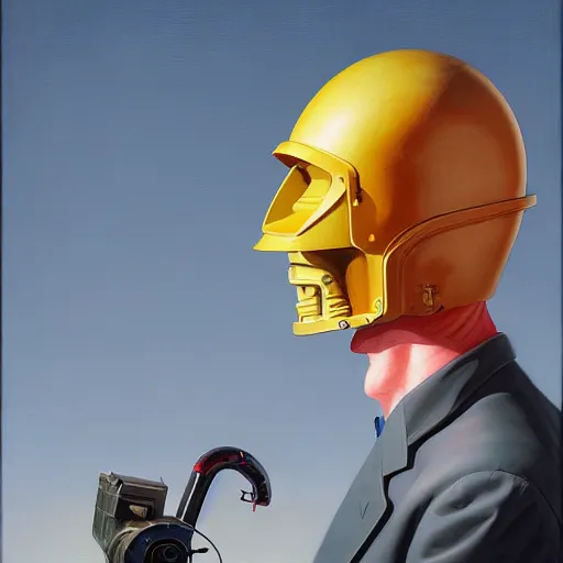 Image similar to Portrait of an engineer with helmet, very coherent, painted by Edward Hopper, Wayne Barlowe, painted by James Gilleard, airbrush, art by JamesJean