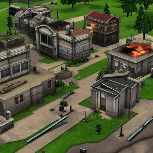 Image similar to world war ii in the style of the sims 3