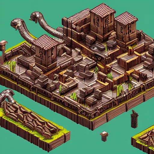 Image similar to cyberpunk wooden monastery, isometric sprite