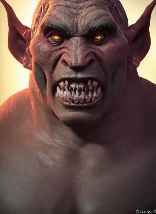 Prompt: A fantasy comic book style portrait painting of a brutal male orc elder, unreal 5, DAZ, hyperrealistic, octane render, cosplay, RPG portrait, dynamic lighting