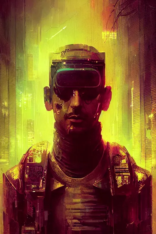 Image similar to soldier from blade runner 2 0 4 9, cyberpunk futuristic neon. decorated with traditional japanese ornaments by ismail inceoglu dragan bibin hans thoma greg rutkowski alexandros pyromallis nekro rene maritte illustrated, perfect face, fine details, realistic shaded, fine - face, pretty face