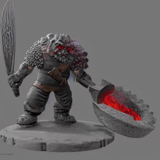 mid shot of a blacksmith dwarf, forging a cursed blade | Stable ...