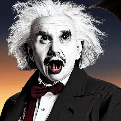 Prompt: vampire albert einstein as a final boss in world of warcraft