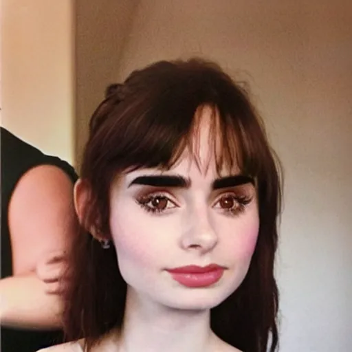 Prompt: a combination of Krysten Ritten and Lily Collins