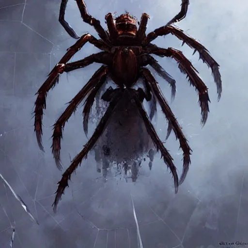 Prompt: giant spider monster fantasy art by greg rutkowski