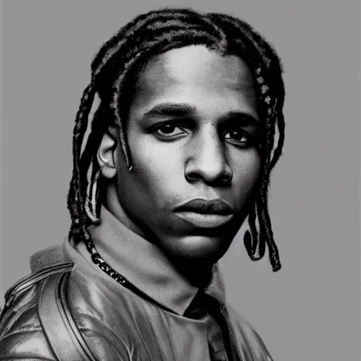 Image similar to asap rocky in the style of keith thompson, magic the gathering art, detailed portrait