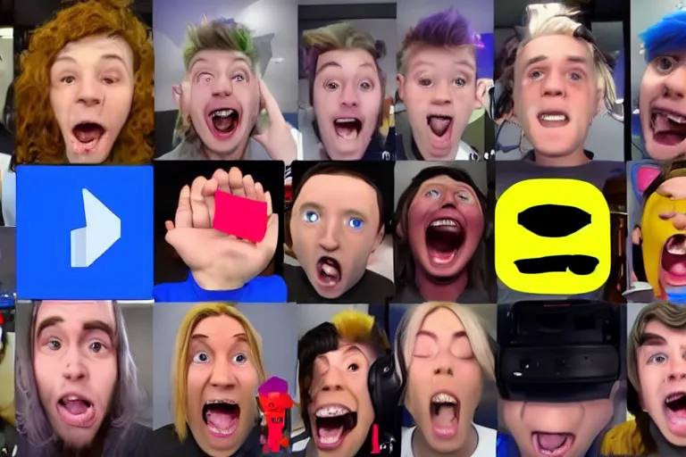 Prompt: youtuber reacting to roblox