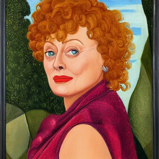 Prompt: oil Painting of Rue mcclanahan by Botticelli