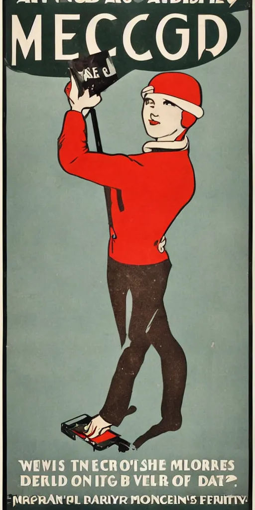 Prompt: a 1 9 2 0 s poster advertising metal detectors