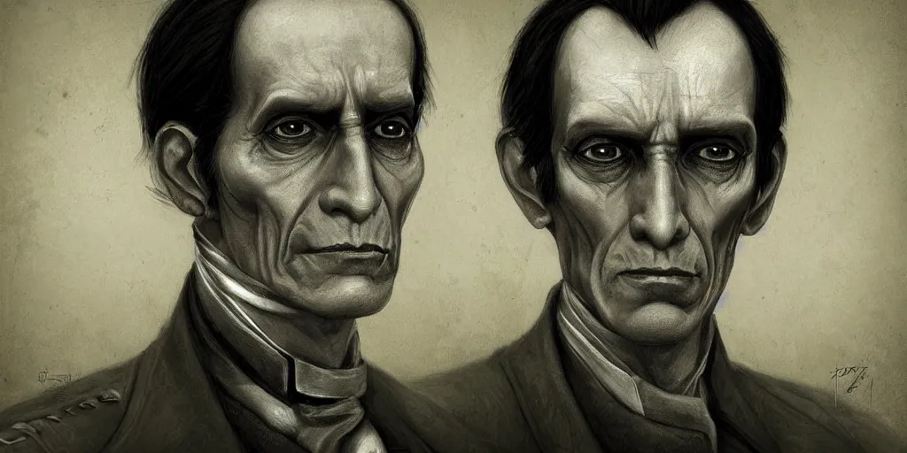 Image similar to portrait of simon bolivar, character design, detailed concept art by fortiche by anton semenov, masterpiece