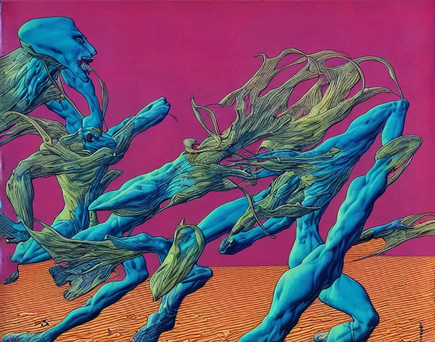 Image similar to ( ( ( ( the fury ) ) ) ) by mœbius!!!!!!!!!!!!!!!!!!!!!!!!!!!, overdetailed art, colorful, artistic record jacket design