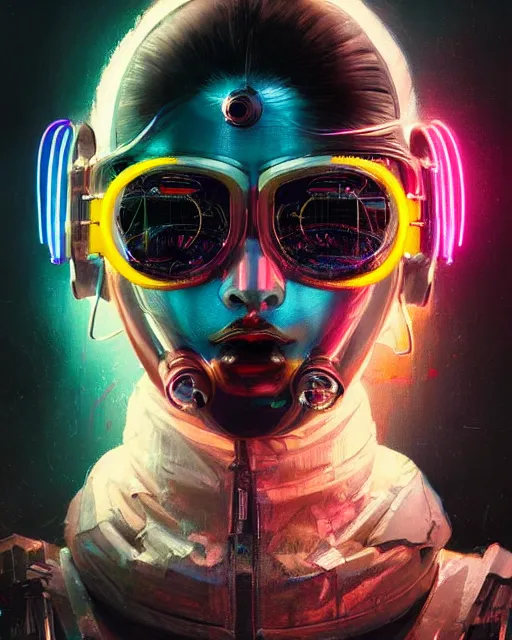 Image similar to detailed portrait of cyberpunk computer scientist who served as systems engineer dancer on the neo Tokyo streets of the Mecha Empire city during the Festival of Masks, futuristic neon, reflective puffy coat, decorated with traditional Japanese ornaments by Ismail inceoglu dragan bibin hans thoma greg rutkowski Alexandros Pyromallis Nekro Rene Maritte Illustrated, Perfect face, fine details, realistic shaded, fine-face, pretty face